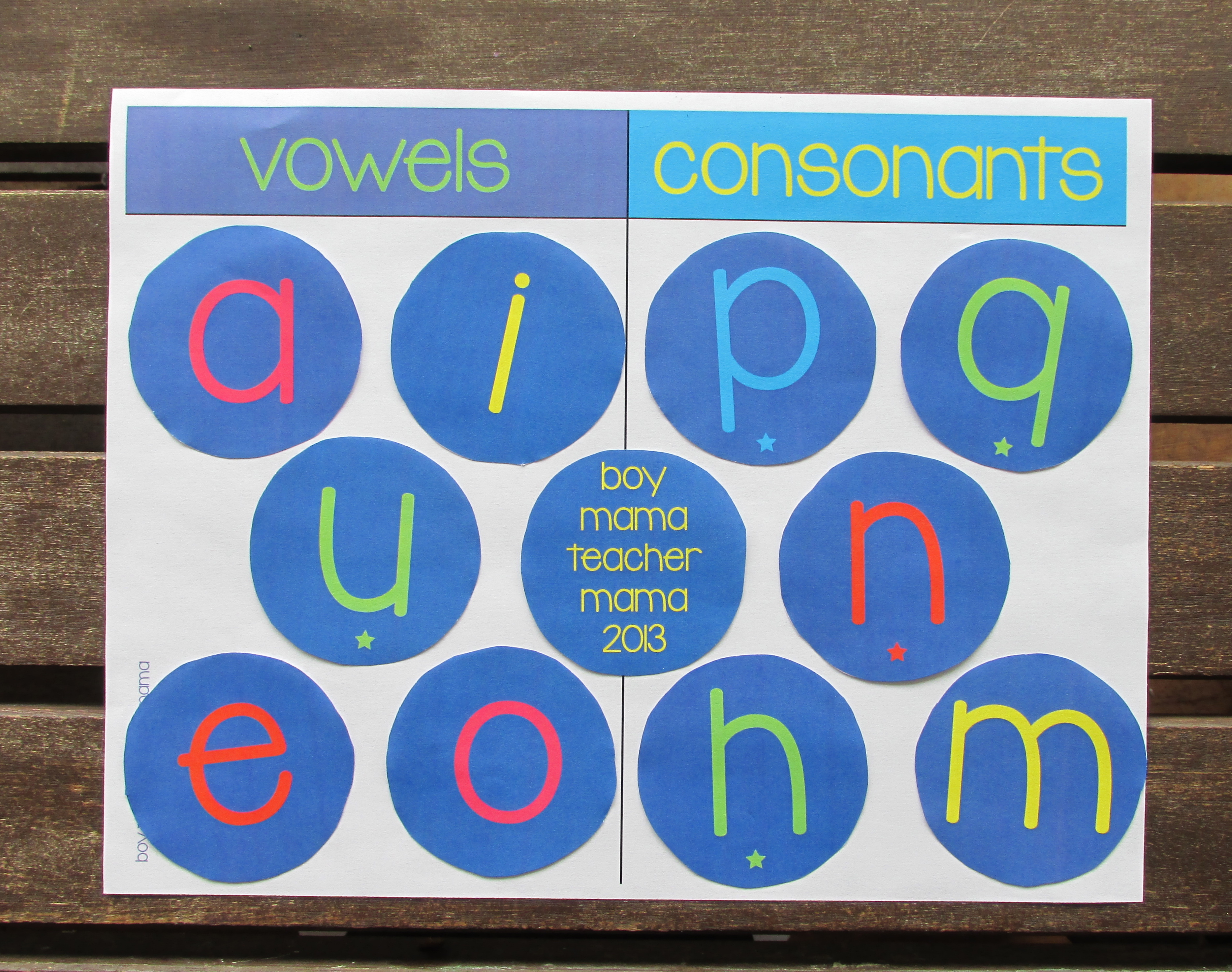 Teacher Mama Teaching Vowels and Consonants to Children Boy Mama