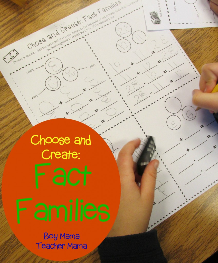 Teacher Mama Chose and Create Fact Families Printable {After School