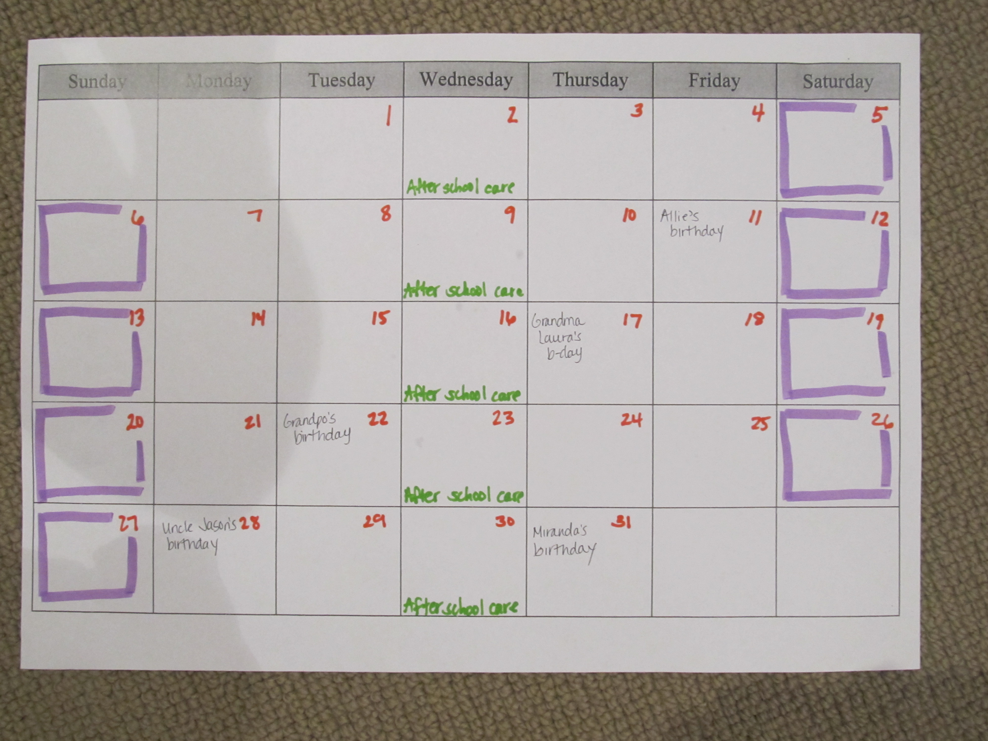 Boy Mama Teacher Mama: Making a Monthly Calendar