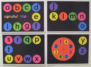 Alphabet Hop Boy Mama Teacher Mama- Game Board 4 pages