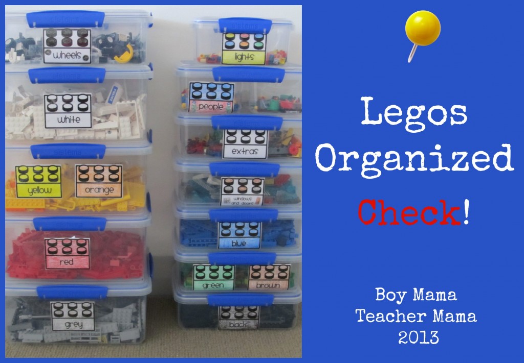 Boy Mama Teacher Mama | Legos Organized Check!