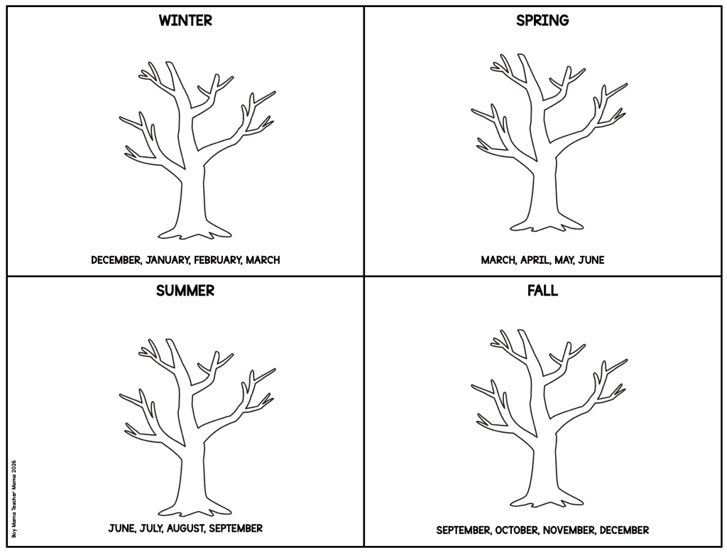 calendar skills  seasons