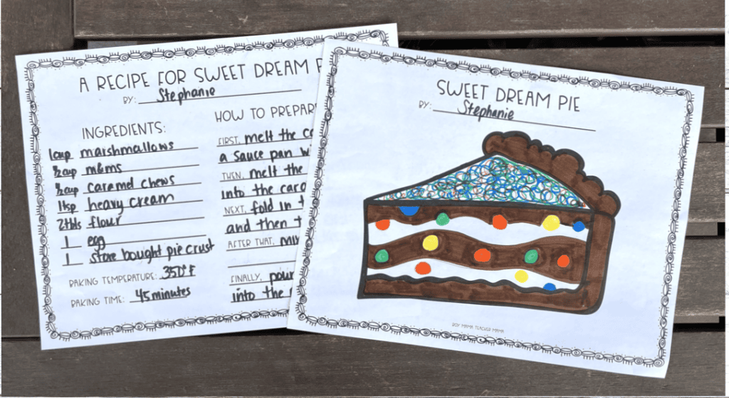 Sweet DReam Pie writing sample