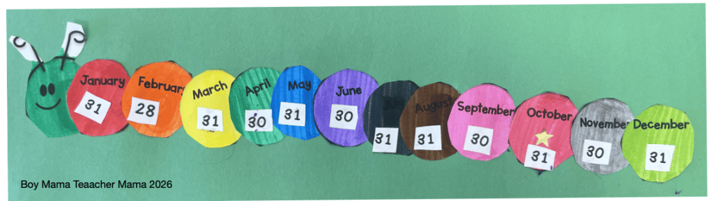 calendar skills- months of the year