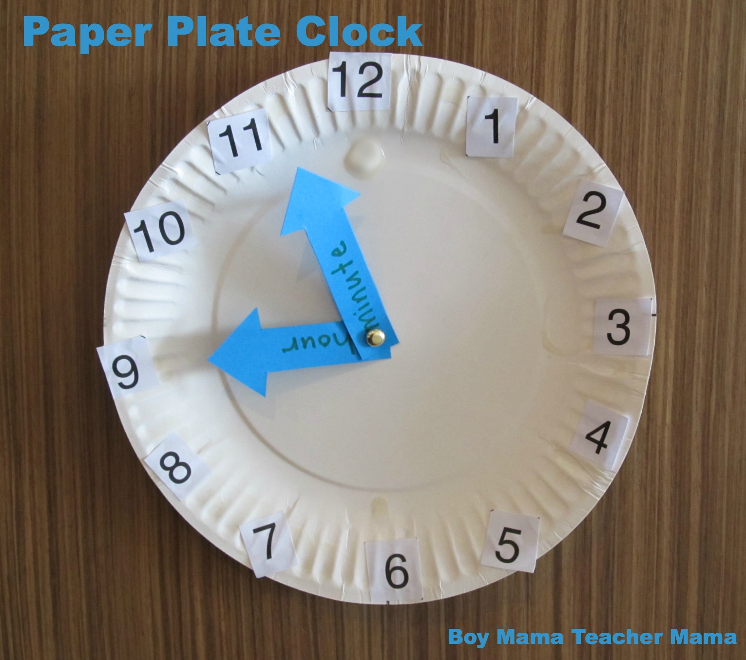 BMTM Paper Plate Clock Boy Mama Teacher Mama