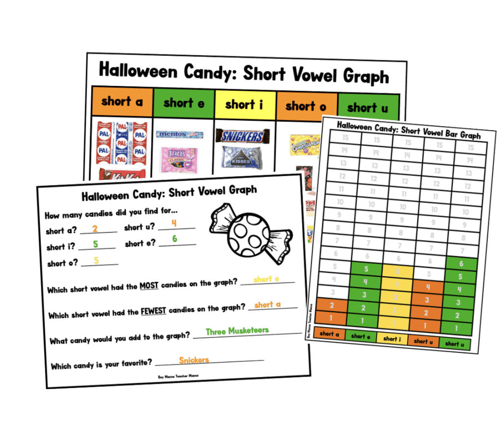 Halloween Short Vowel Graphing Activity