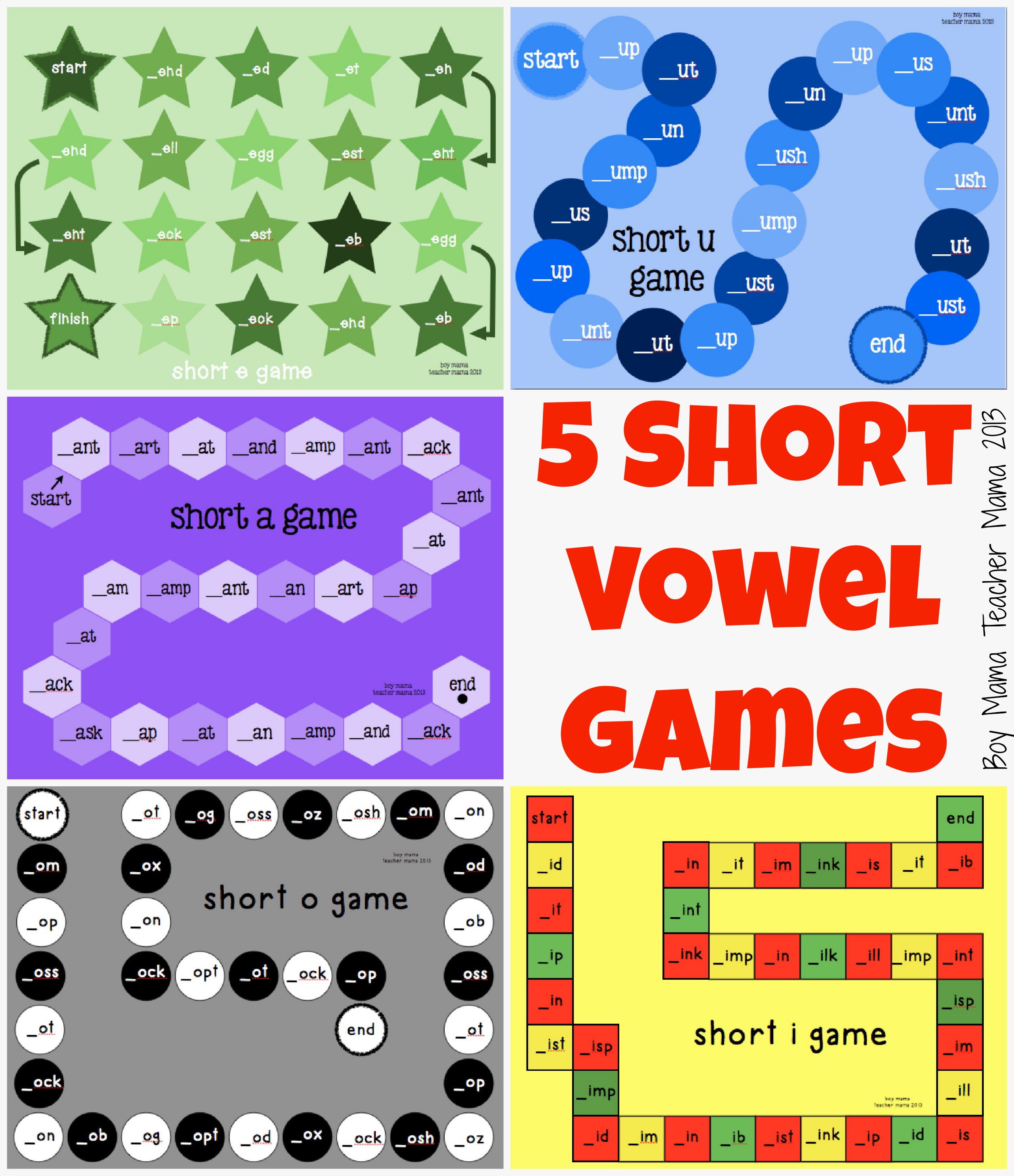 Teacher Mama: Five Short Vowel Games - Boy Mama Teacher Mama