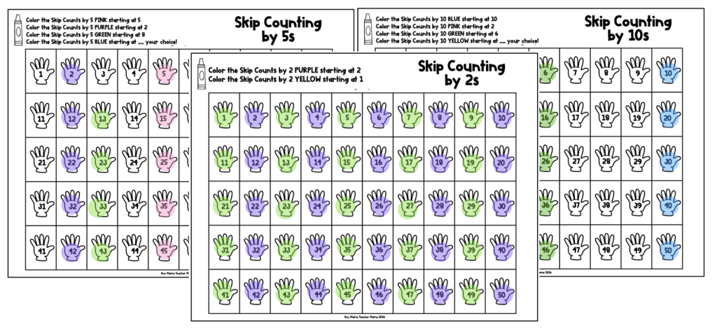 skip counting freebie