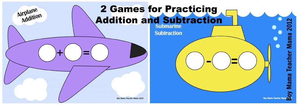 Boy MAma Teacher Mama: Two Games for Addition and Subtraction