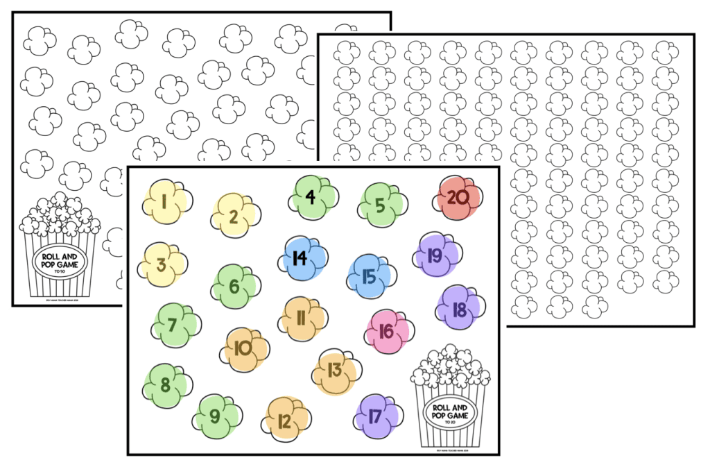 popcorn math free roll and pop games