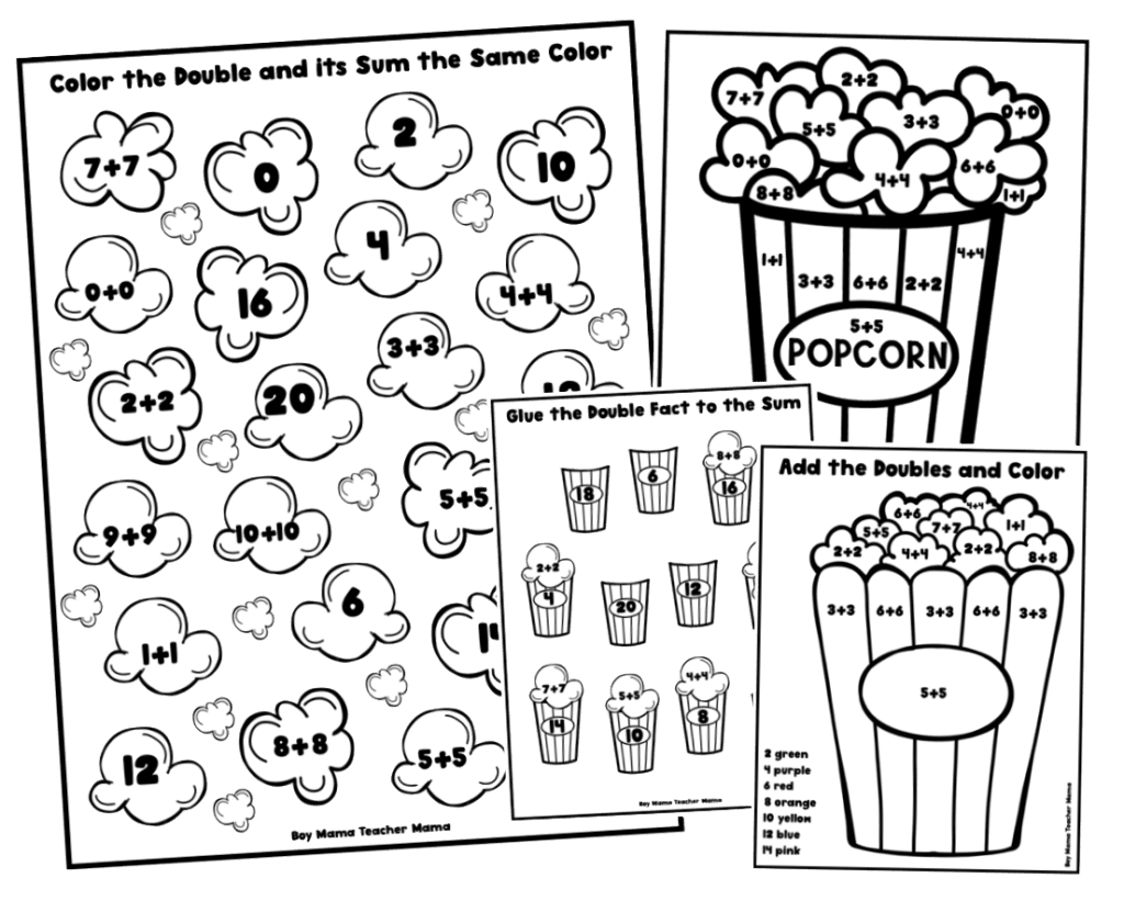 popcorn math doubles