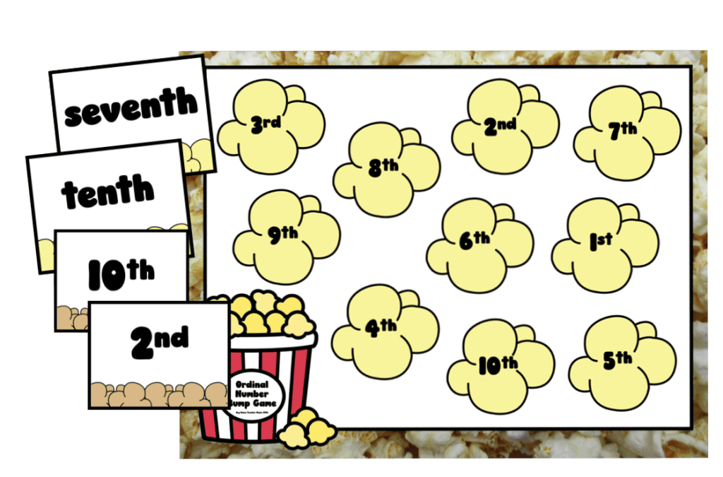 popcorn math ordinal numbers
