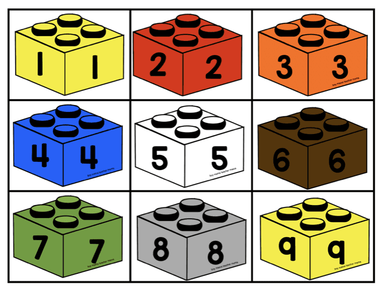 Lego Math Activities Number Cards