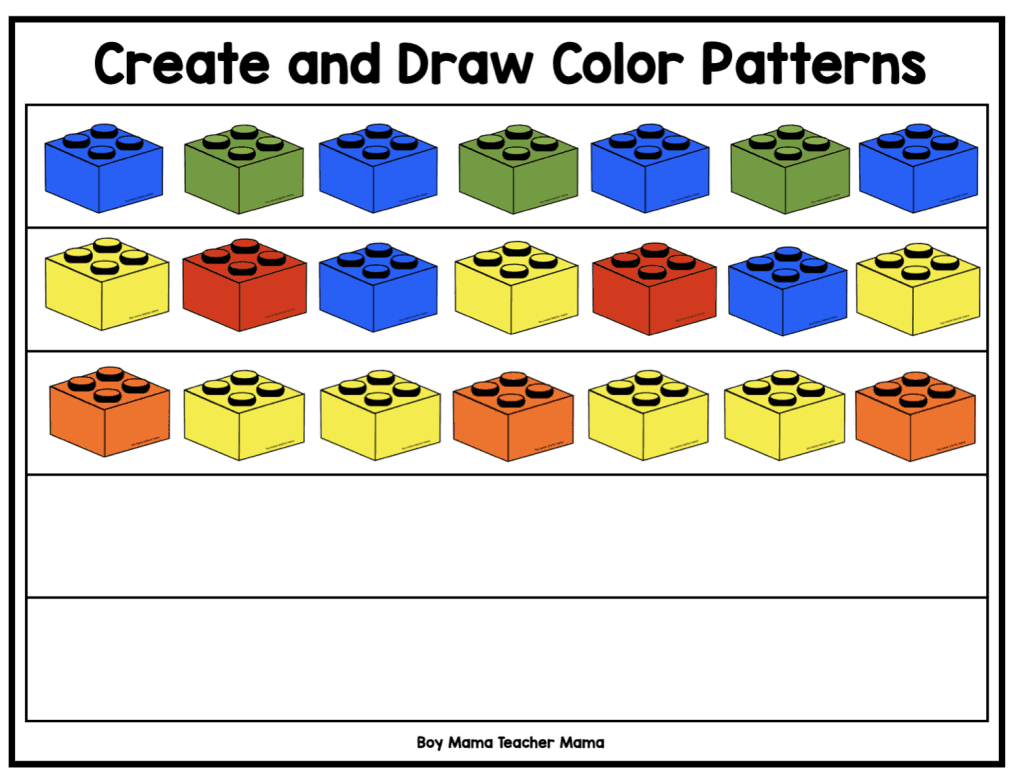 Lego Math Activities Making Patterns