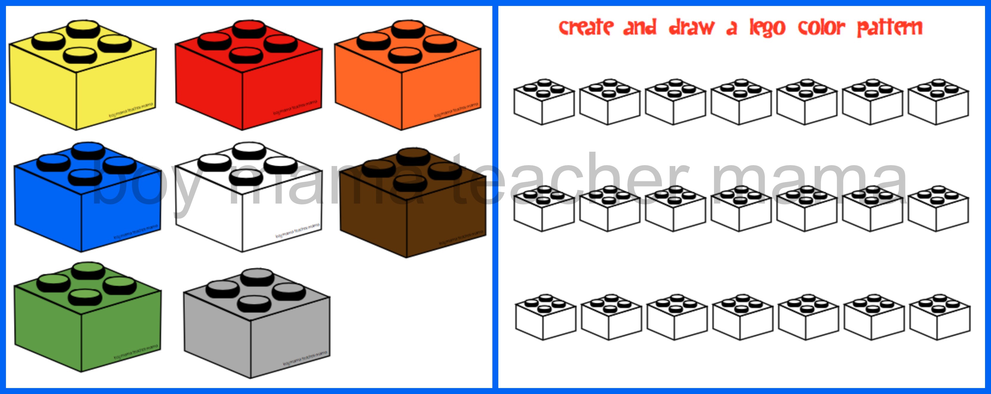 lego block coloring pages