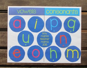 Teacher Mama: Teaching Vowels and Consonants to Children - Boy Mama ...