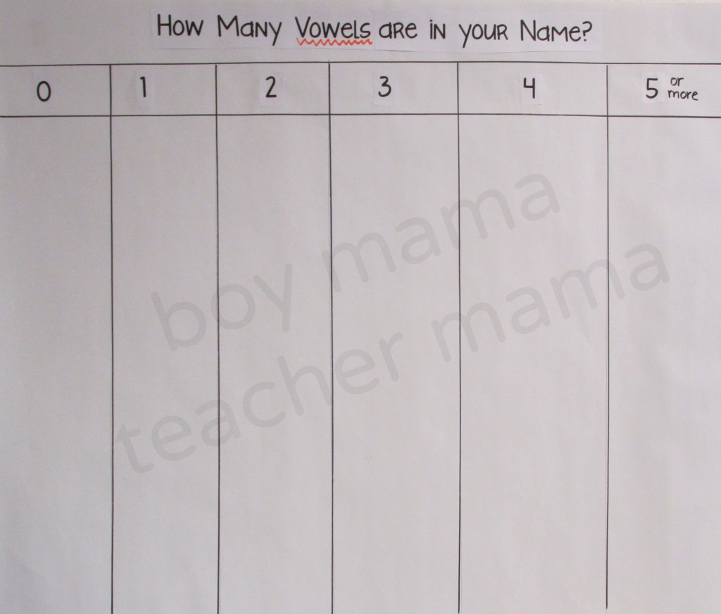 Boy Mama Teacher Mama: Vowels and Consonants: A Graphing Activity and After School Link Up