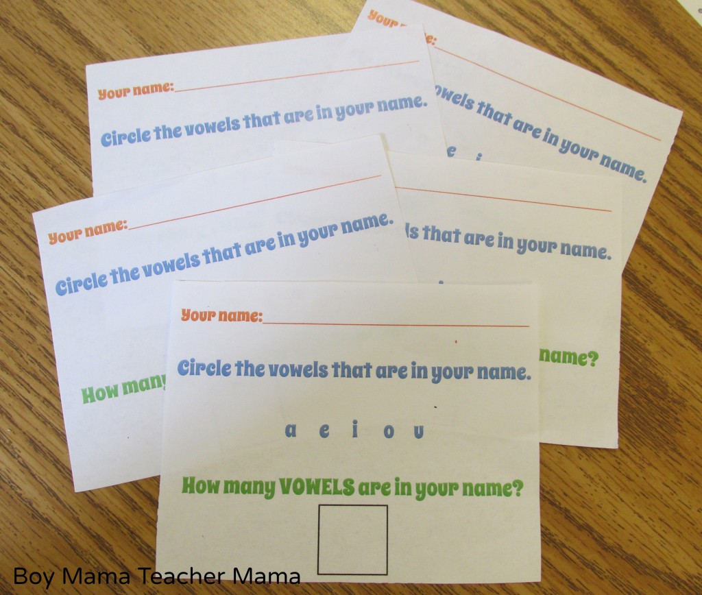Boy Mama Teacher Mama: Vowels and Consonants: A Graphing Activity and After School Link Up slips