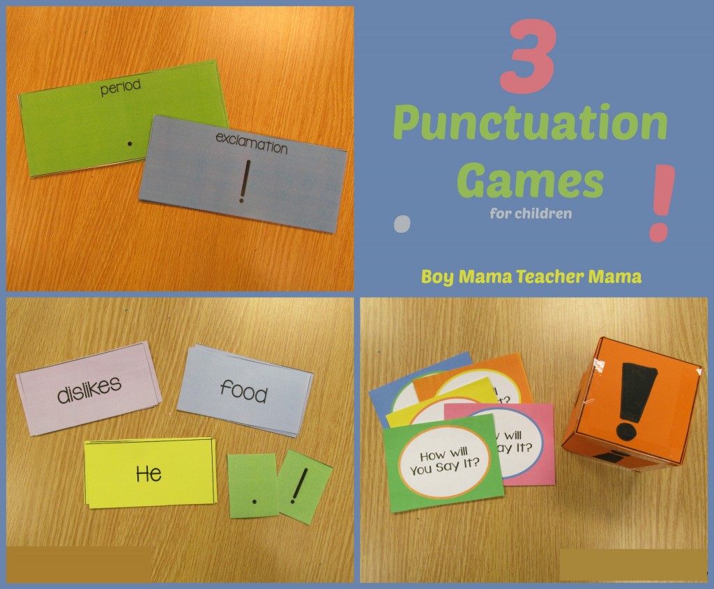 3 Punctuation Games for Children and After School Linky