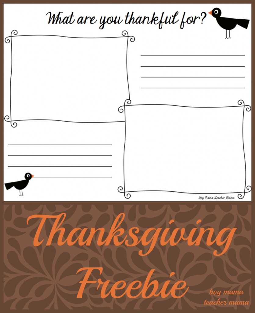 Boy Mama Teacher Mama | What are you Thankful for? Thanksgiving FREEBIE