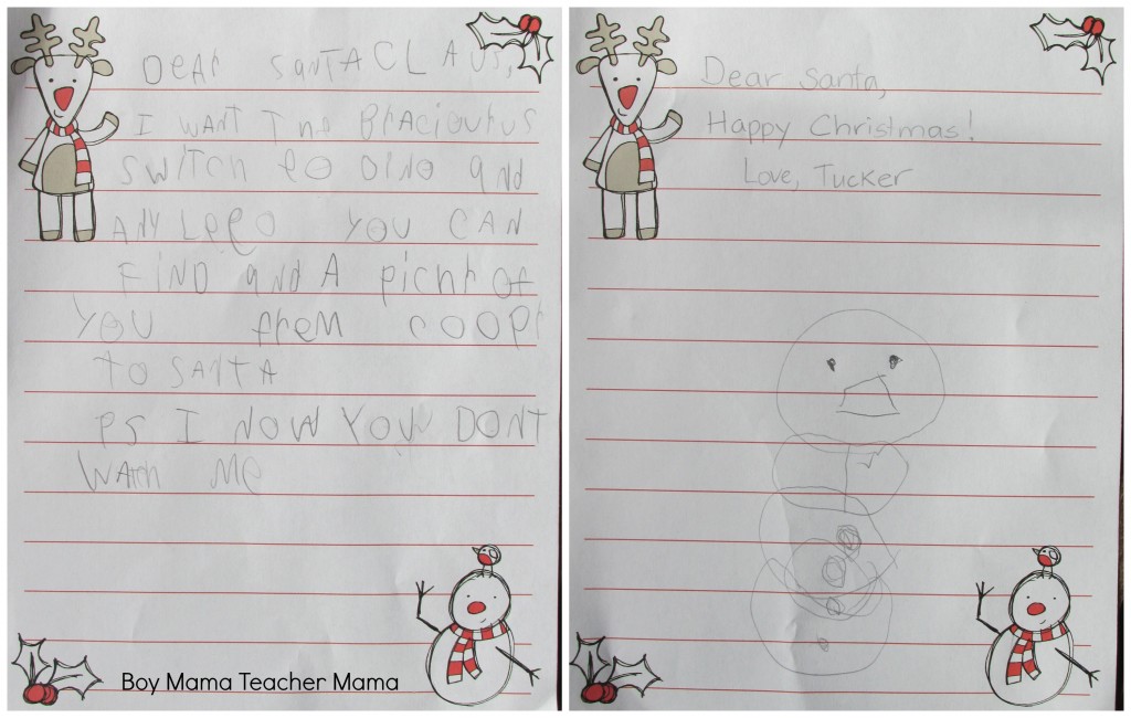 Boy Mama Teacher Mama  Paper for a Note for Santa