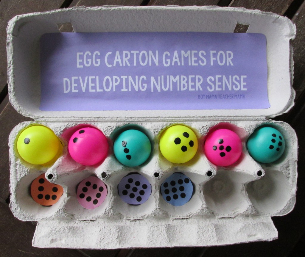 Boy Mama Teacher Mama Egg Carton Games for Developing Number Sense
