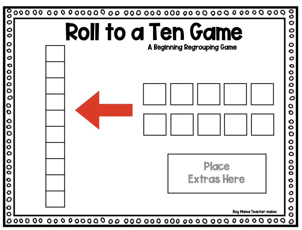 roll to a ten place value game