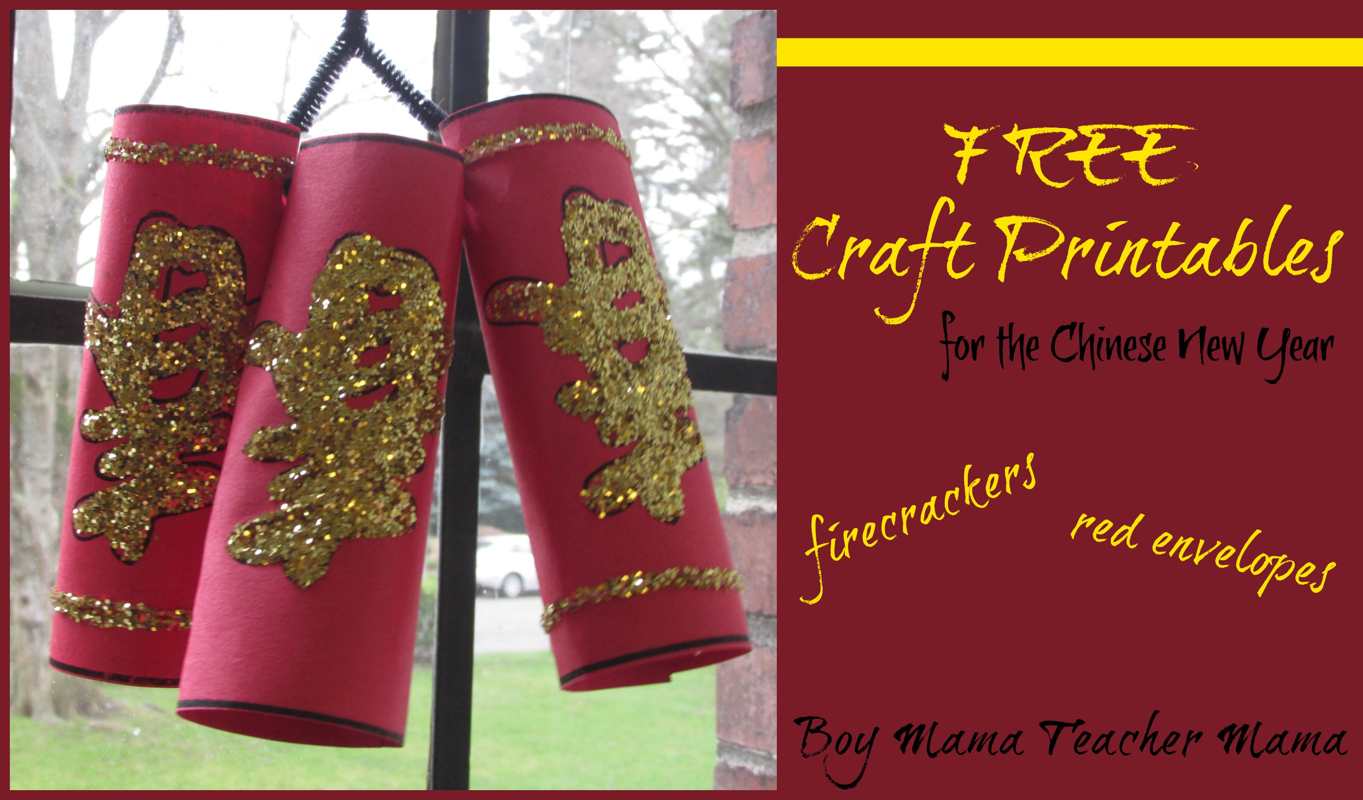 Chinese New Year Firecrackers Craft with Free Printables - Raising