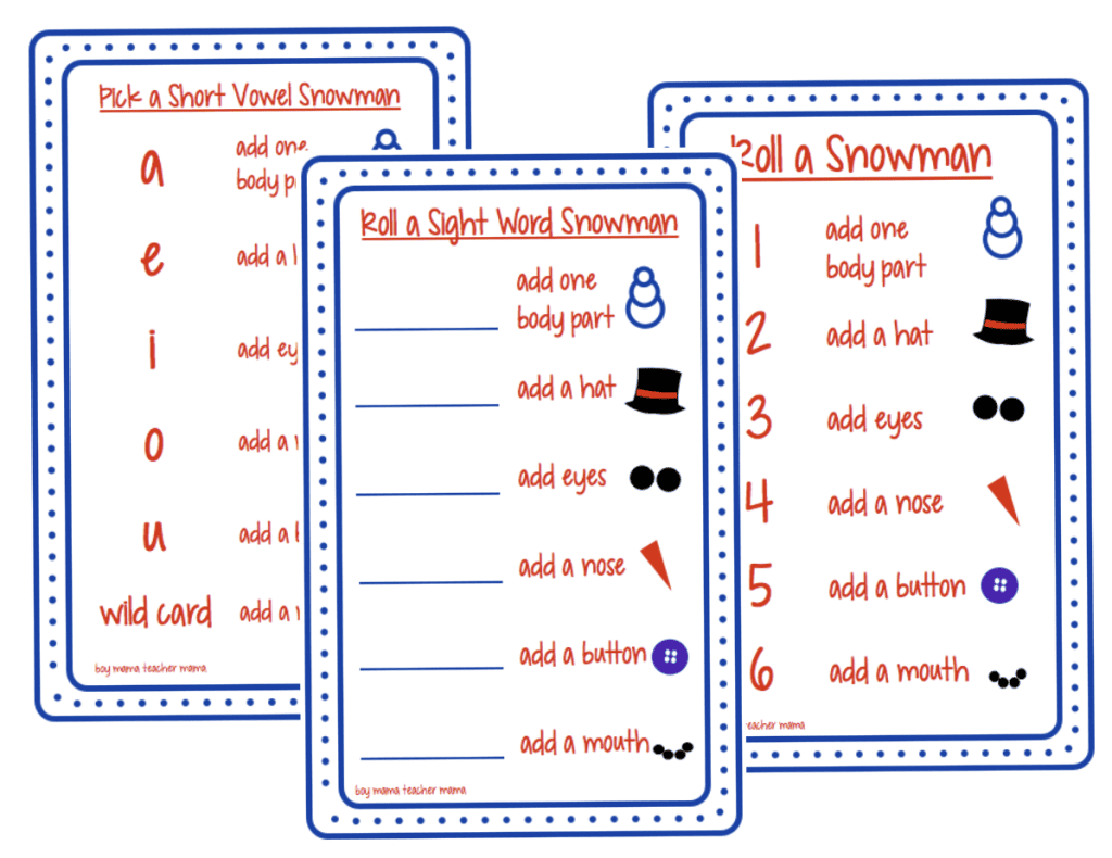 Roll a snowman TPT product