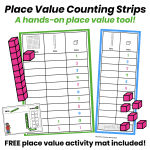 place value counting strips hands on math tool for kids with free activity mat