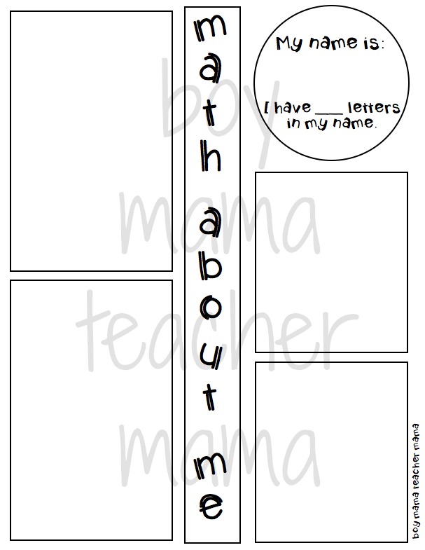 Teacher Mama: FREE Printable: Math About Me {After School Linky} Boy