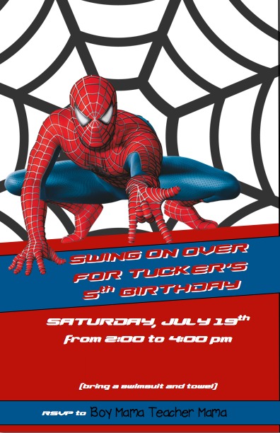 Spiderman Birthday Party Invitation template