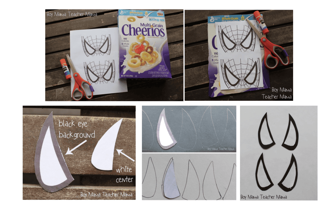 steps for making spiderman eyes