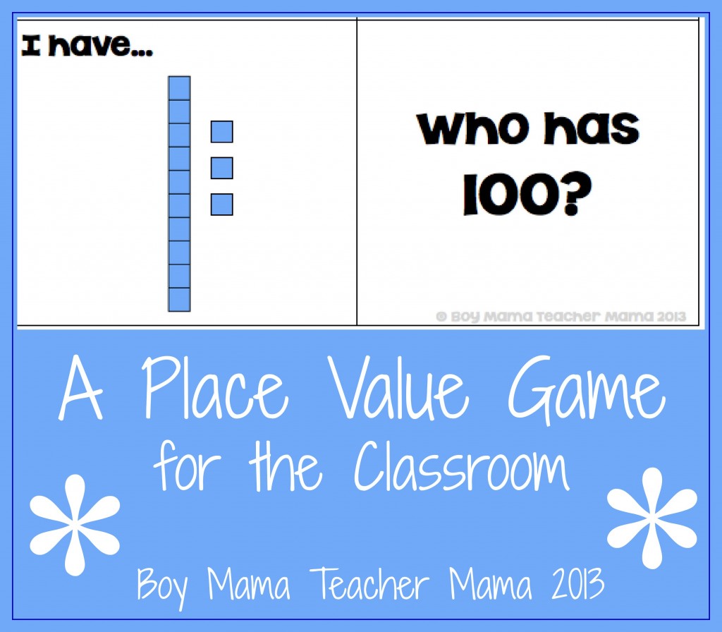 Boy Mama Teacher Mama | A Game for Teaching Place Value