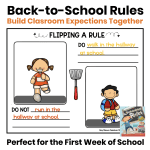 Back to School Rules book activities with a free classroom expectations printable for the first week of school.