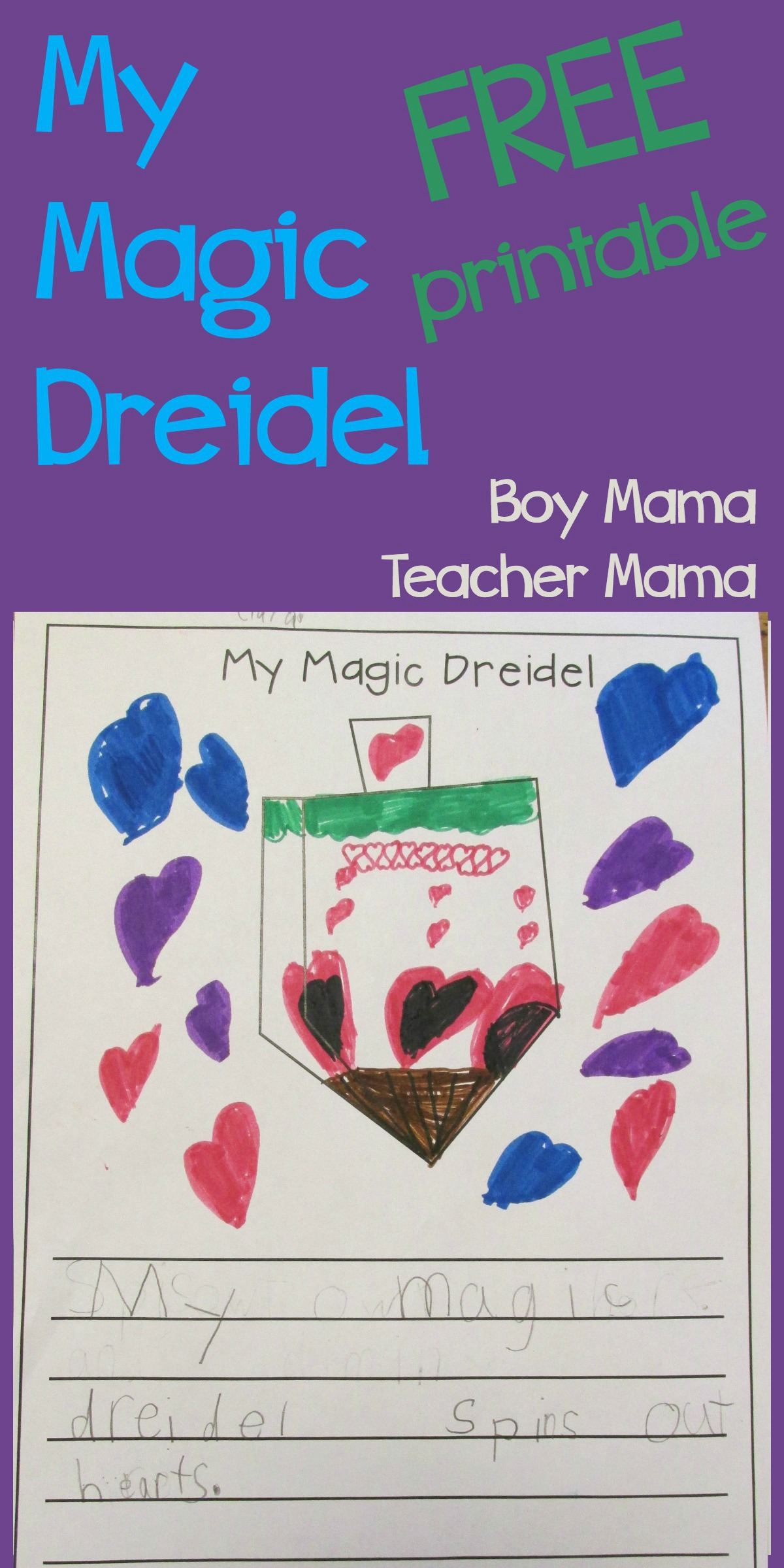 Boy Mama Teacher Mama My Magic Dreidels FREE Printable