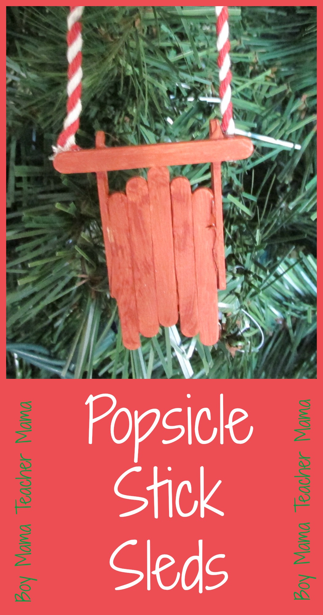 Popsicle Stick Sled Ornament - Tidbits