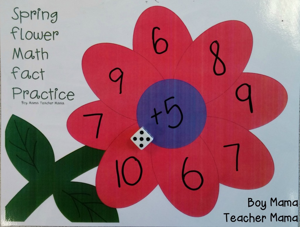 Boy Mama Teacher Mama  Spring Flower Math Fact Practice 2