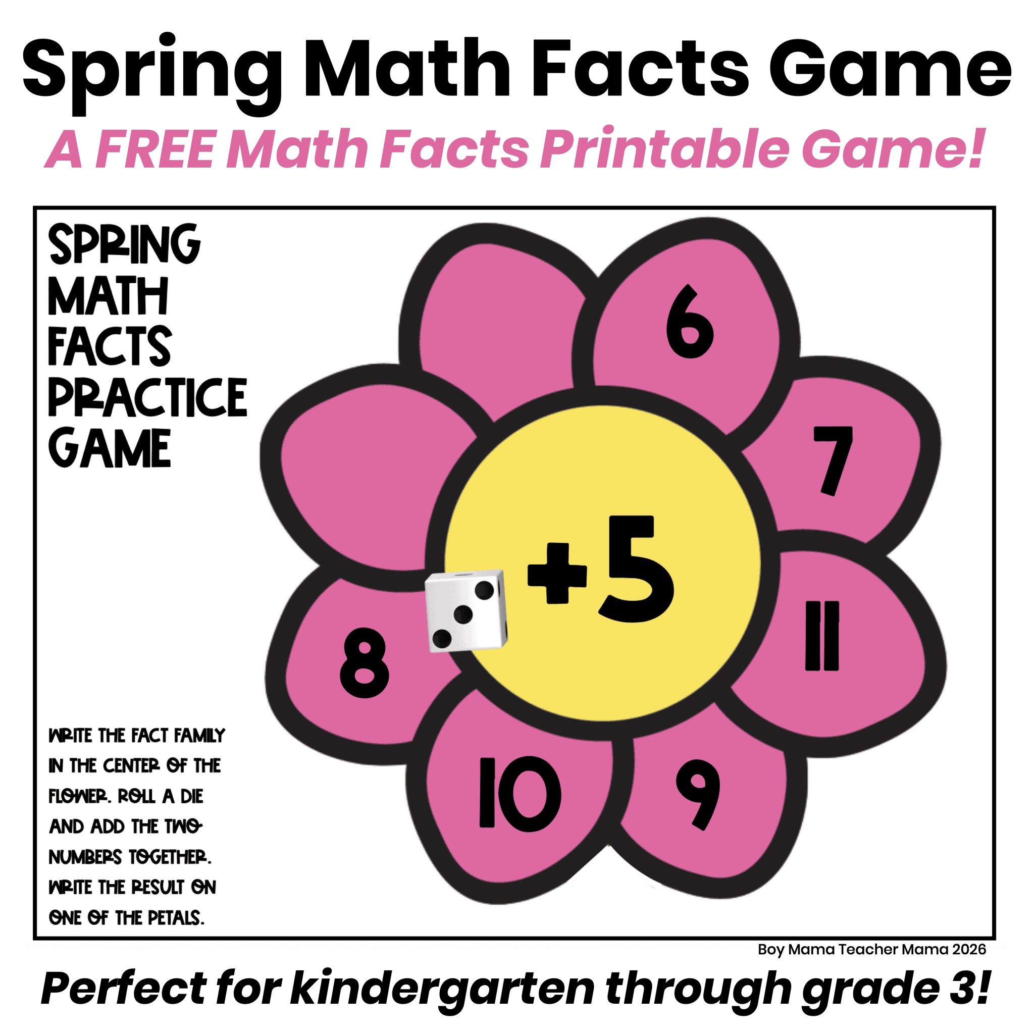 A Free Spring Math Facts Game Students Will Love