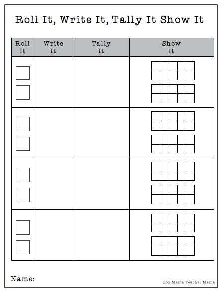 Teacher Mama: FREE Math Printable- Roll It, Write It, Show It {After ...