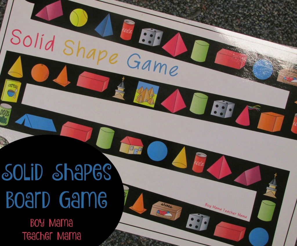 Boy Mama Teacher Mama Solid Shapes Board Game