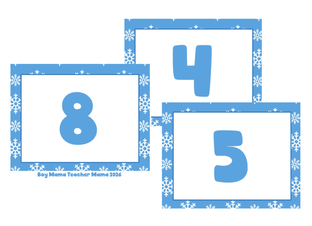 FREE Snowflake Number Cards
