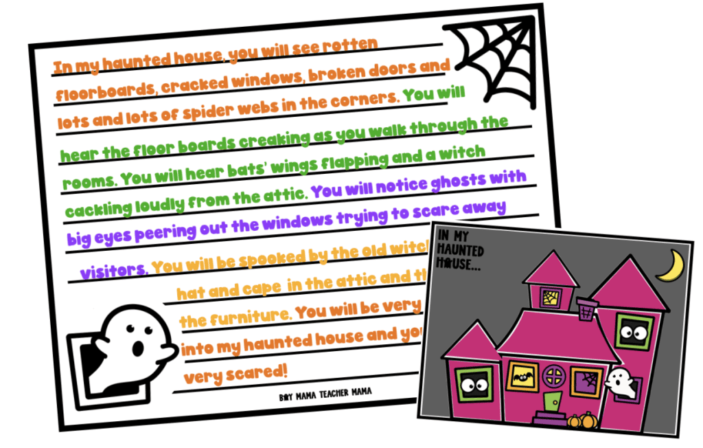 Halloween haunted house writing