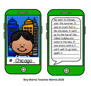 First Day Selfies example with text
