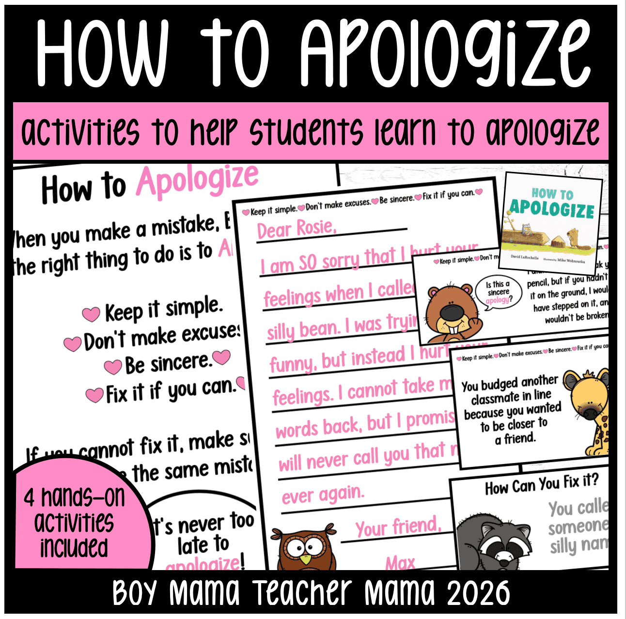 How To Apologize For Kids SEL Activities