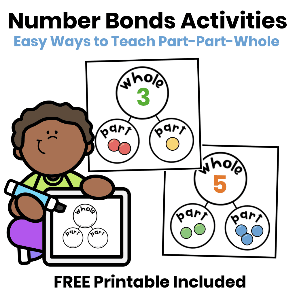 boy holding sign with imcomplete number bond