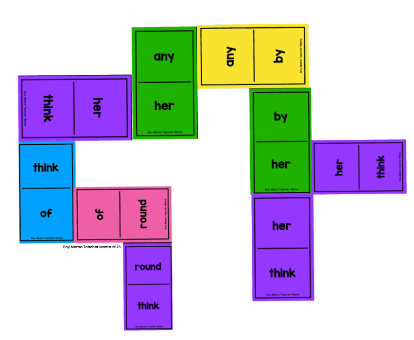 sight word dominoes boy mama teacher mama