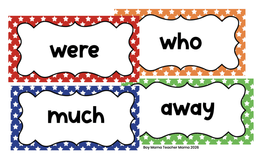 sight word flash cards boy mama teacher mama