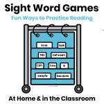 Pocket chart filled with sight word cards promoting sight word games and activities for beginning readers at home and in the classroom.