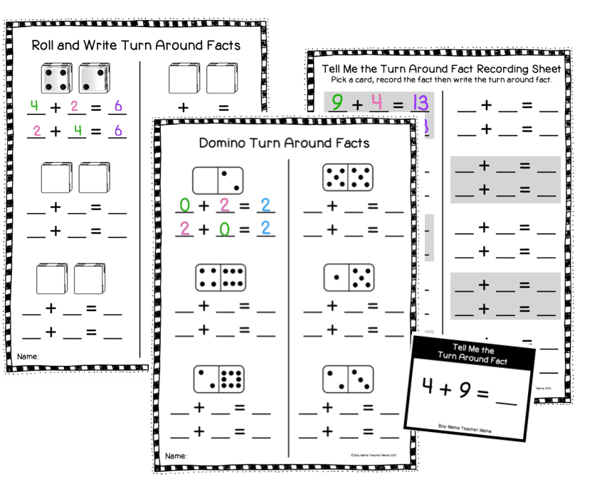 turn around facts practice pages